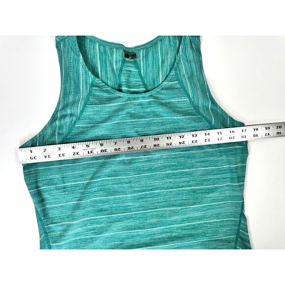 Marmot Tank Top Medium Teal Green Heathered Stripe Activewear Hiking Workout - Picture 7 of 9
